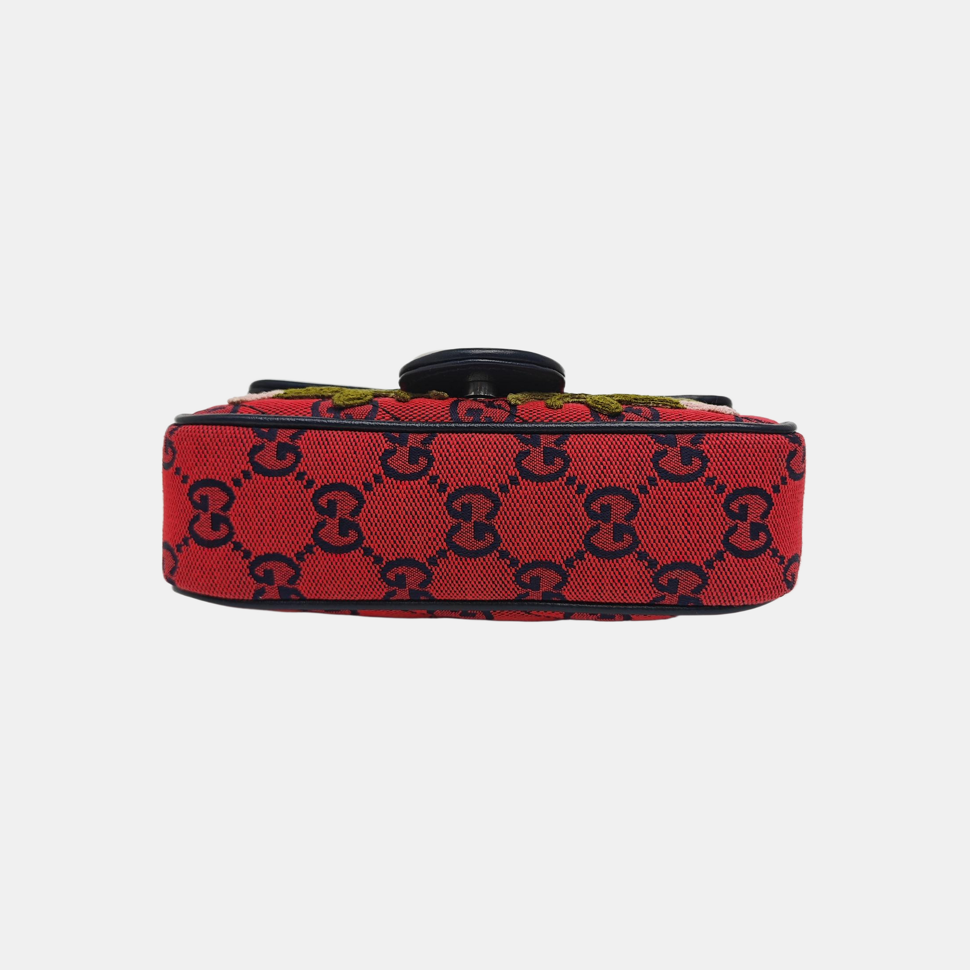 GG Marmont Mini Quilted Canvas Red