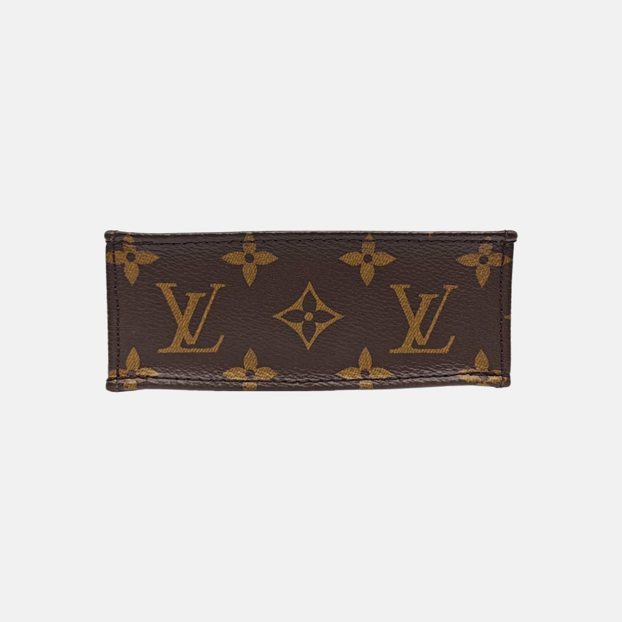 SAC PLAT Mini Monogram Coated Canvas Brown