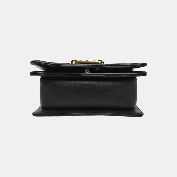 BOY CHANEL Small Chevron Calfskin Black