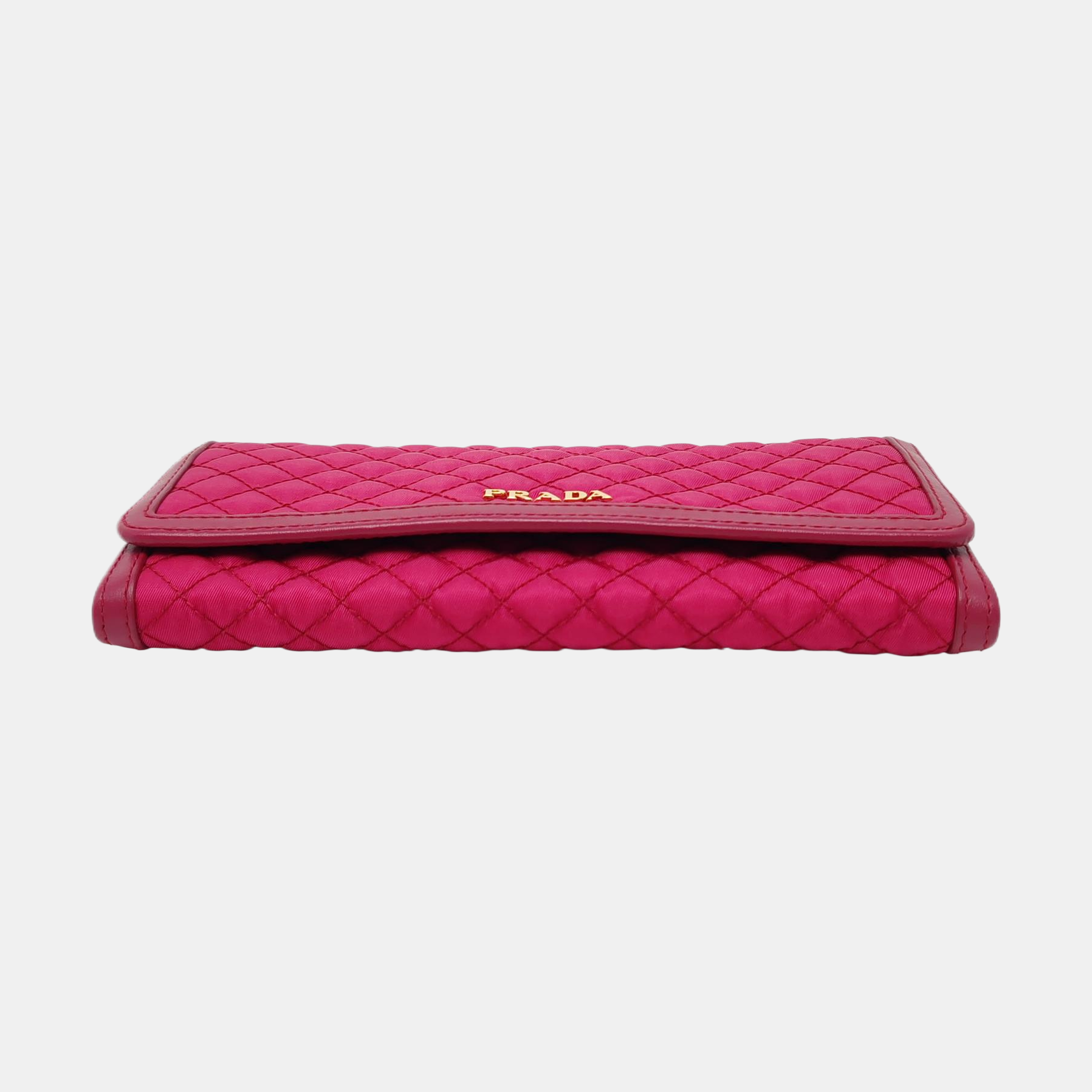 Quilted Nylon Wallet Red