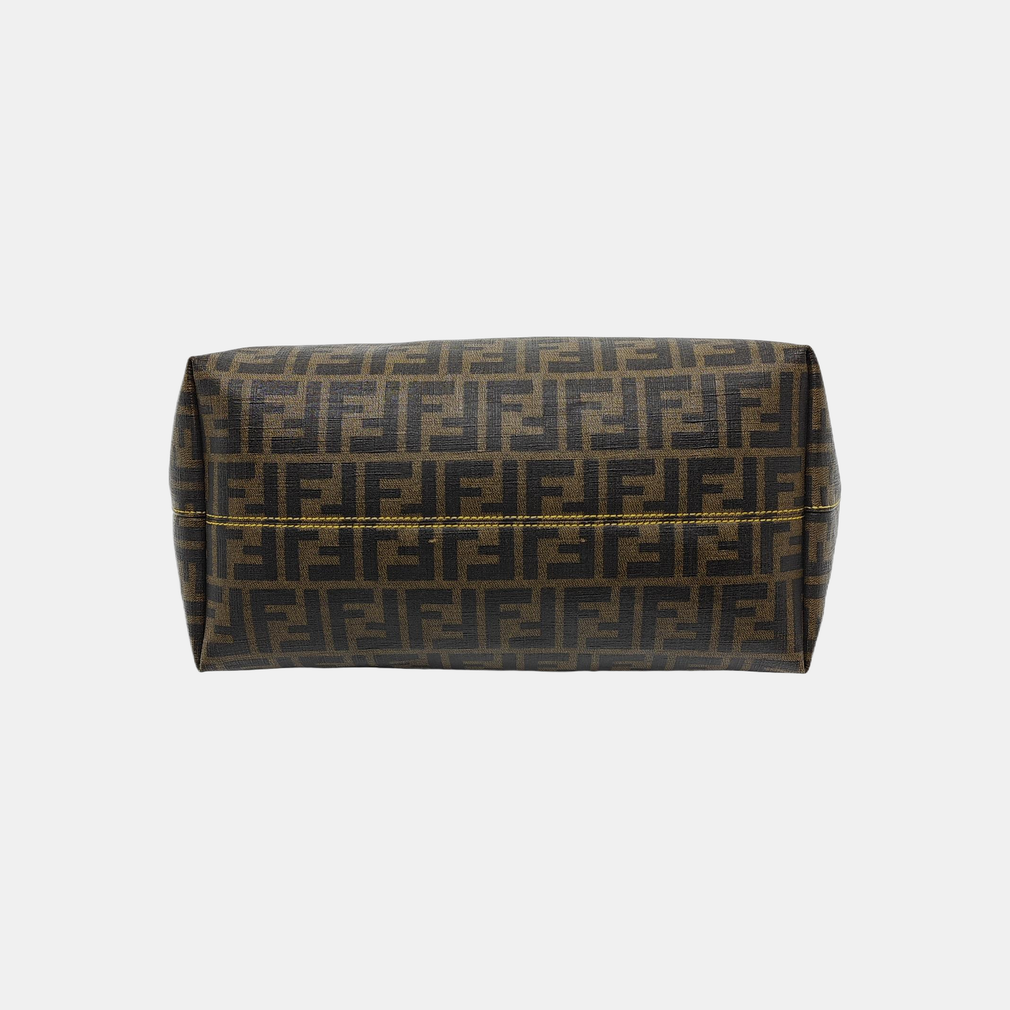 Coated Canvas Tote Bag Brown