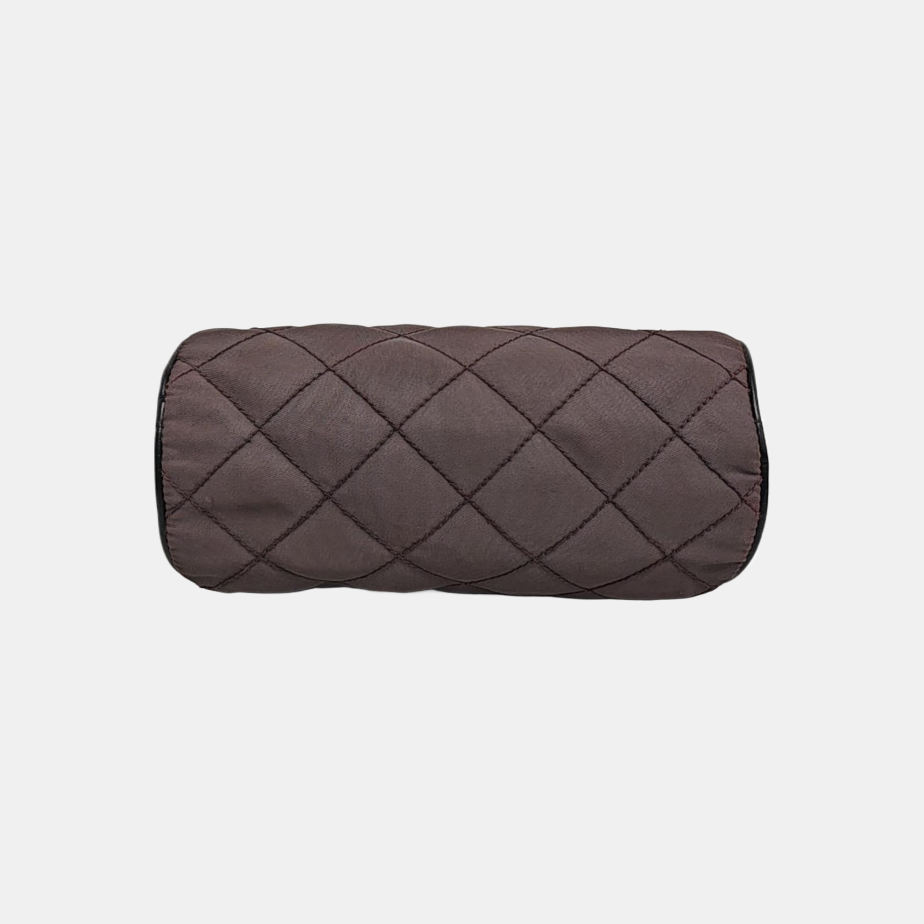 Quilted Nylon Top Handle Bag Purple