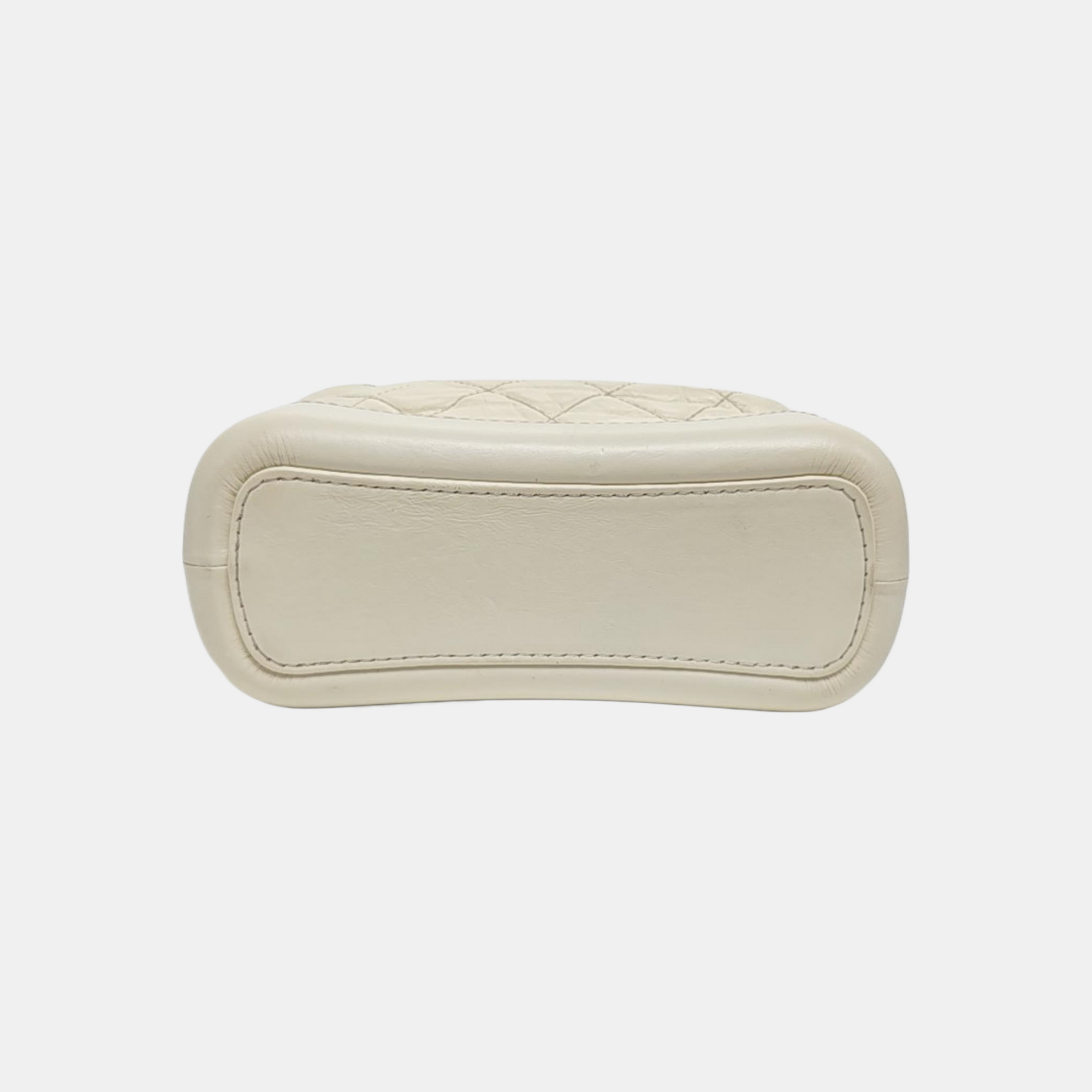 GABRIELLE Small Quilted Calfskin White