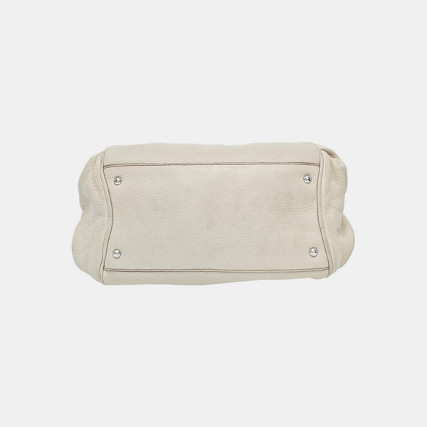 Calfskin Top Handle Bag Beige