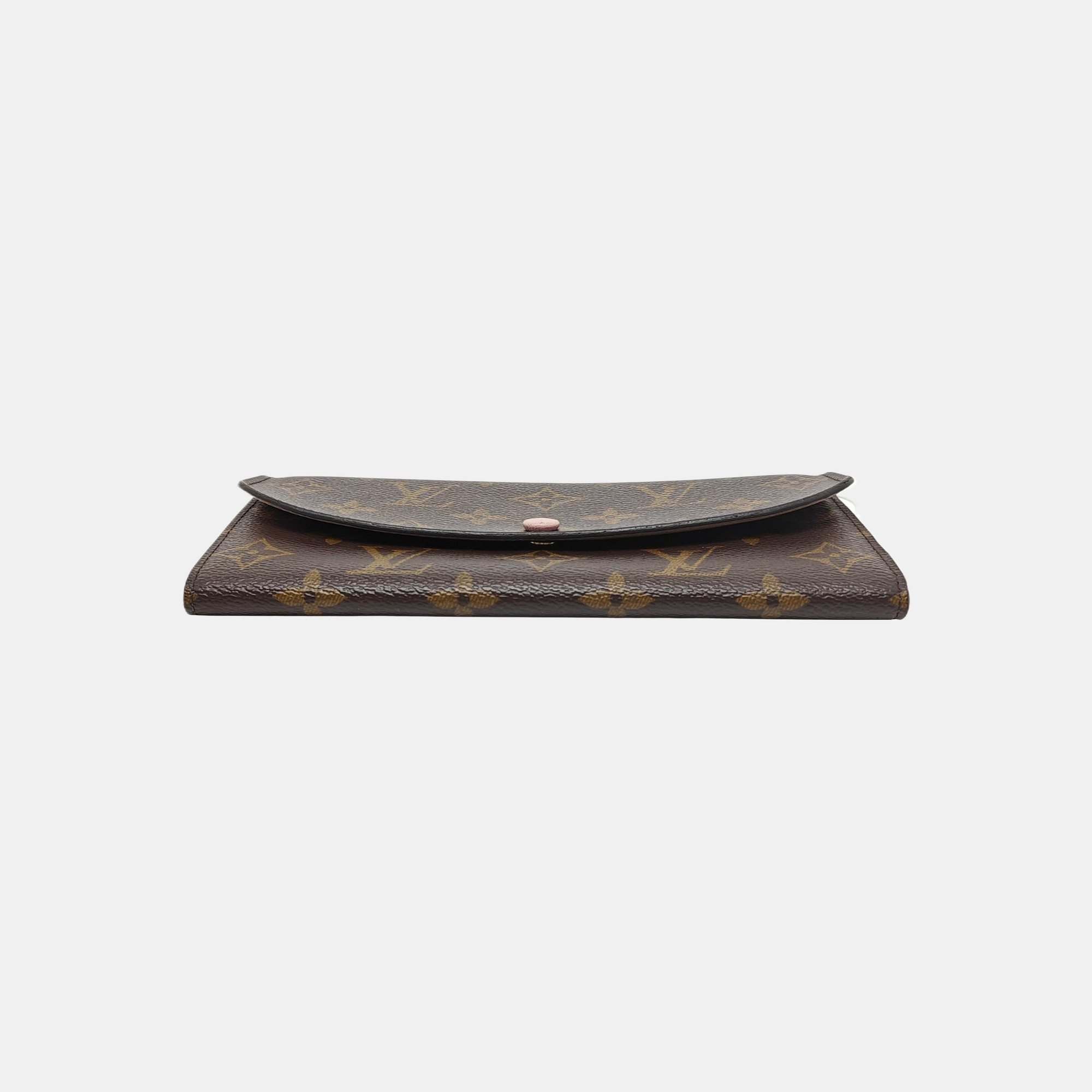 EMILIE Monogram Coated Canvas Brown Wallet
