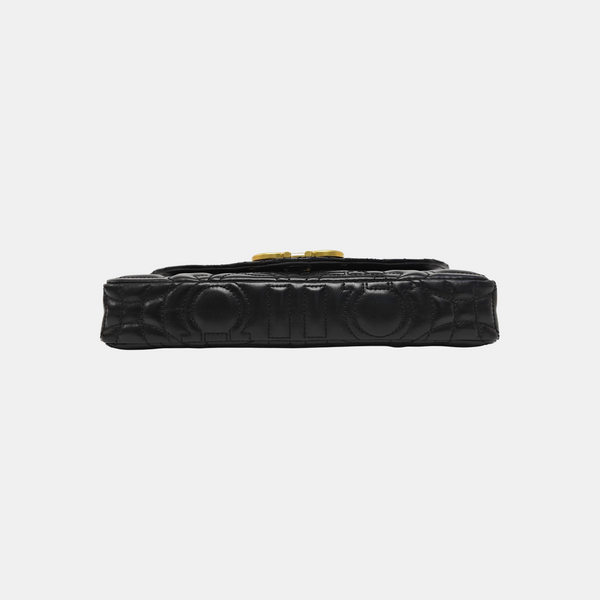 Gancini Quilted Calfskin Black
