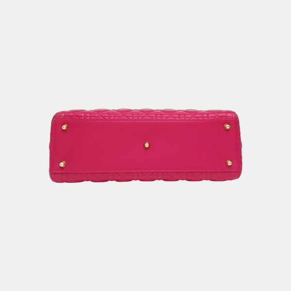 Lady Dior Large Cannage Lambskin Red