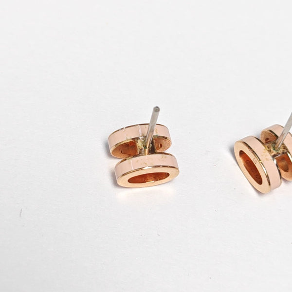 Pop H Metal Rose Gold Stud Earrings