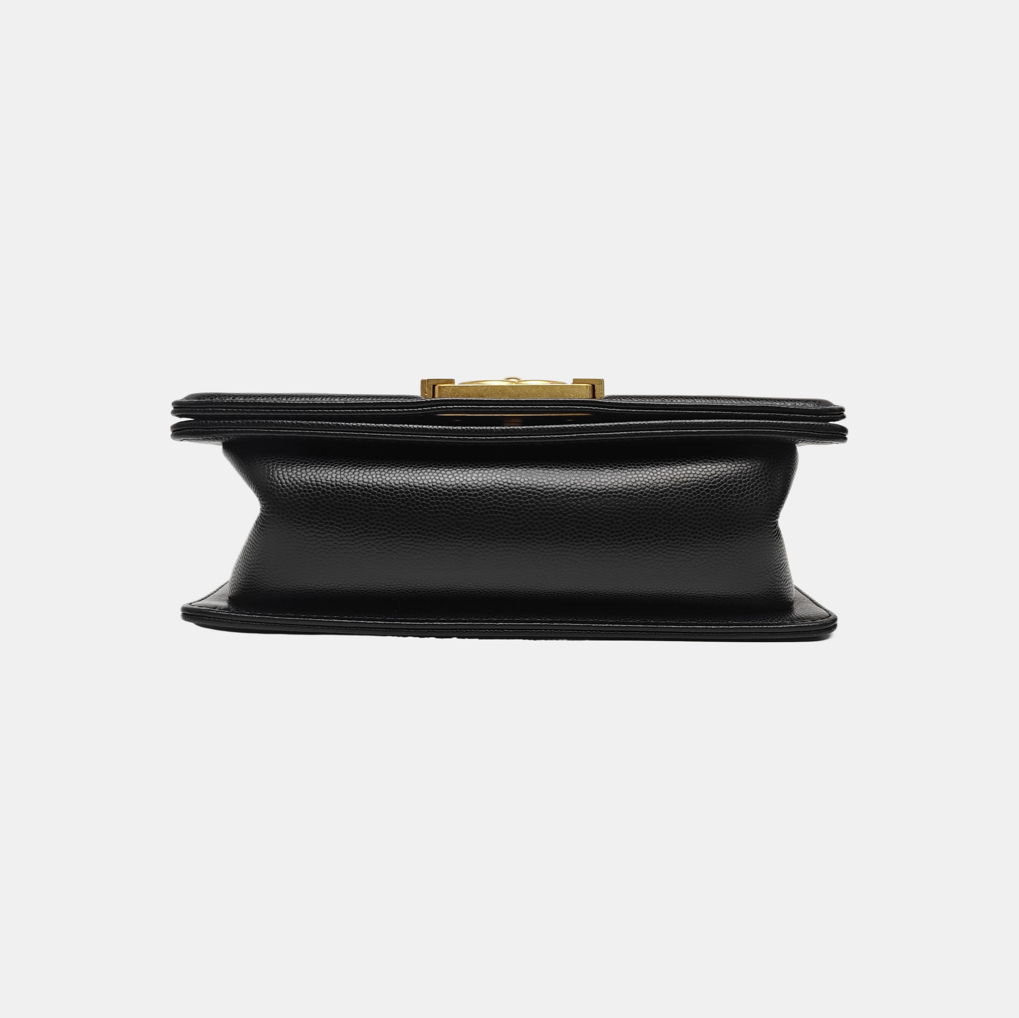 BOY CHANEL Small Quilted Grained Calfskin Black