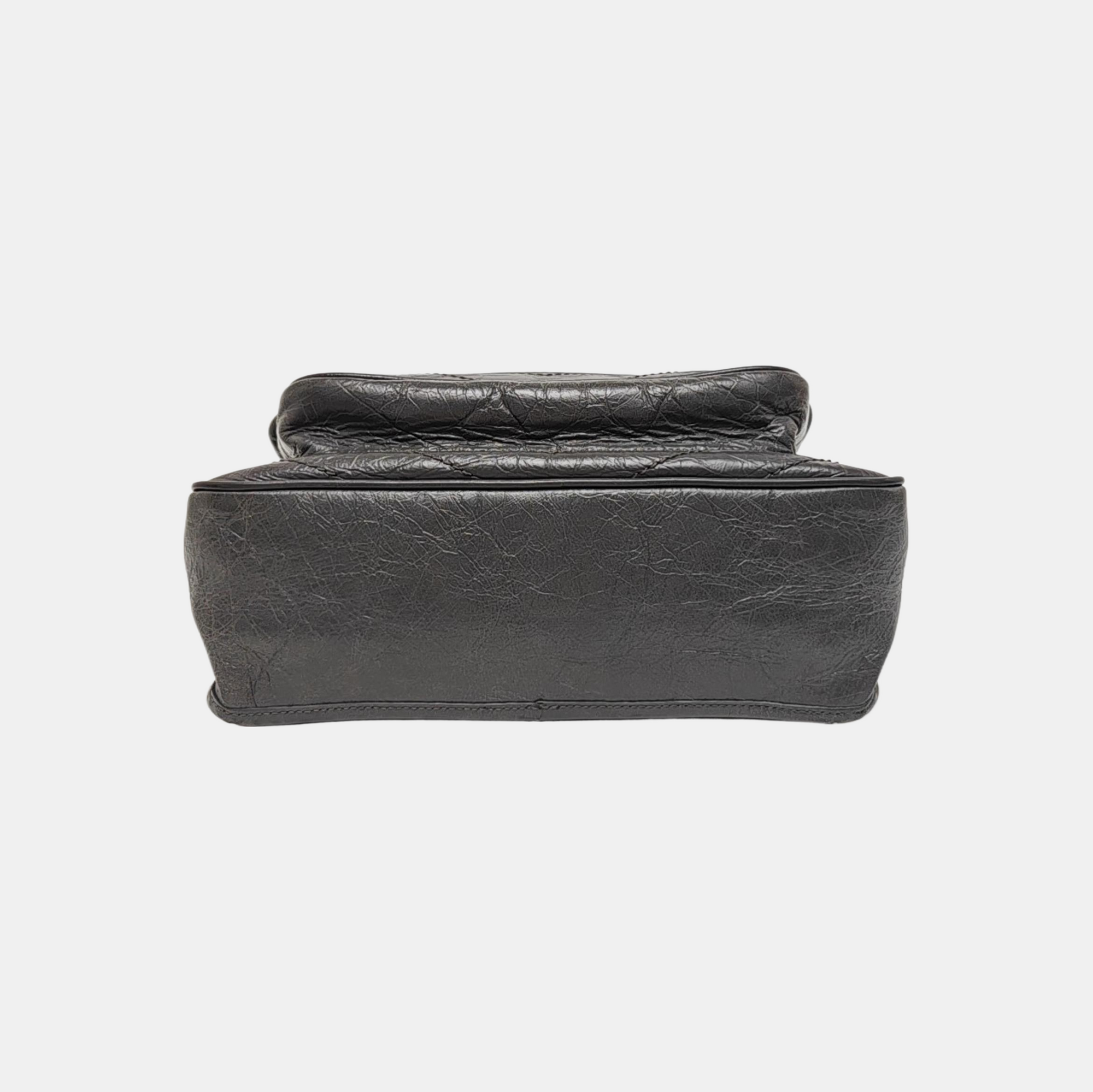 NIKI Medium Chevron Calfskin Gray