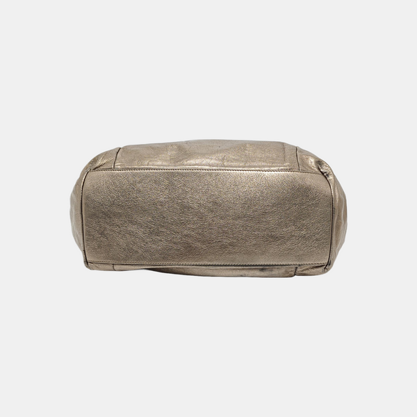Calfskin Top Handle Bag Beige
