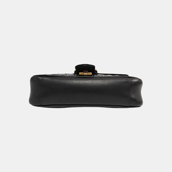 GG Marmont Small Quilted Calfskin Black