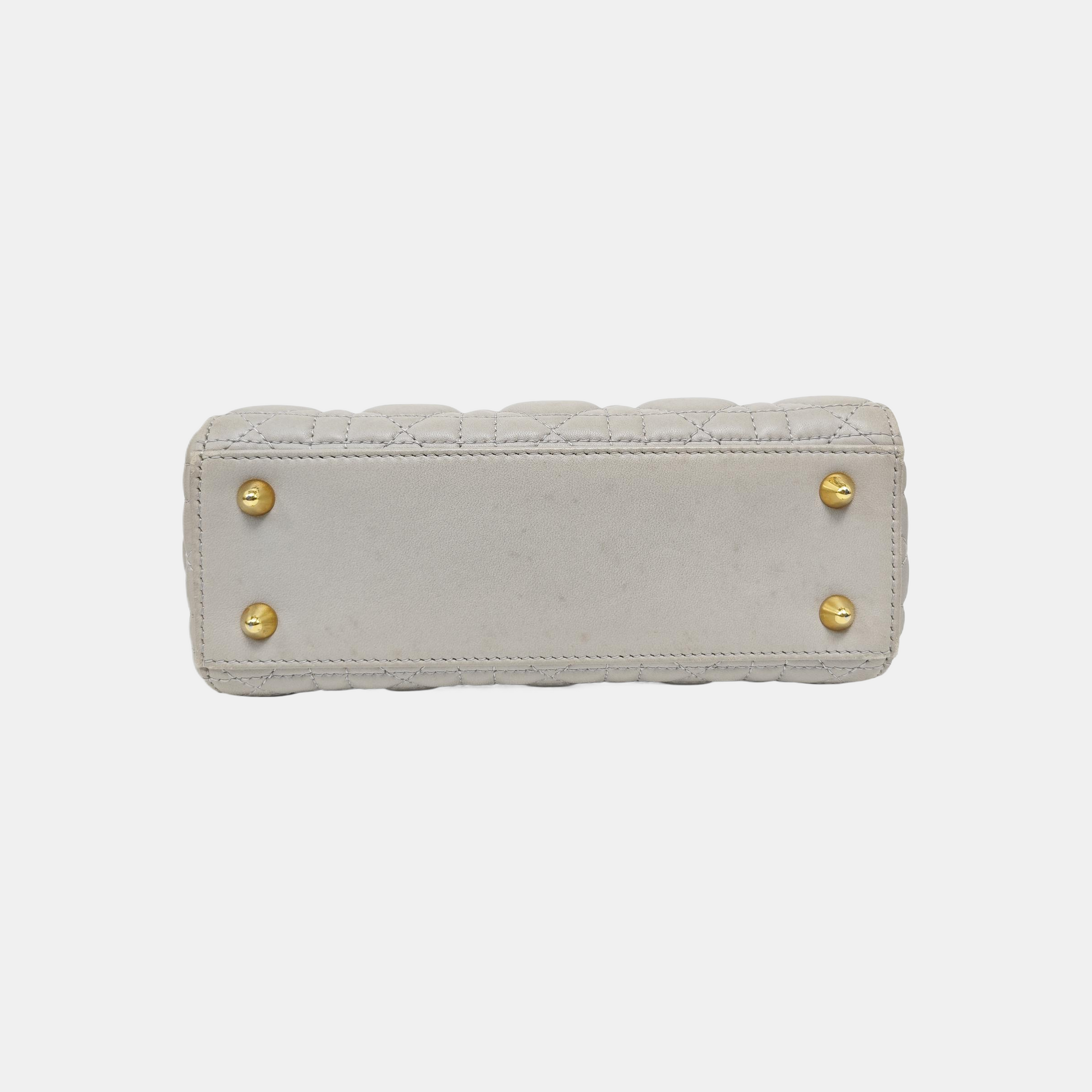 Lady Dior Small Cannage Lambskin Gray