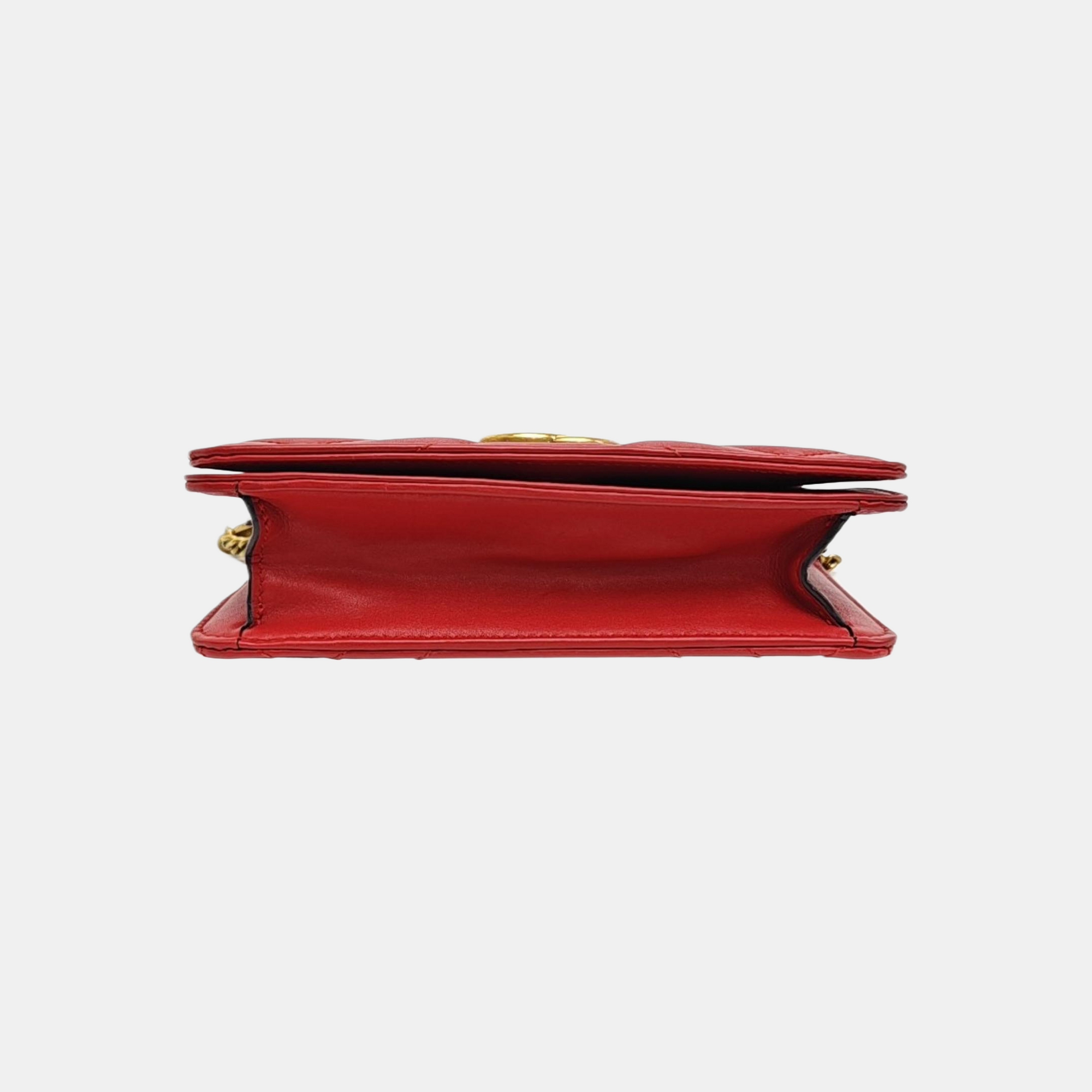 GG Marmont Super Mini Quilted Calfskin Red