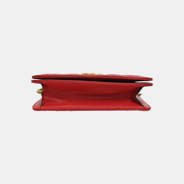 GG Marmont Super Mini Quilted Calfskin Red