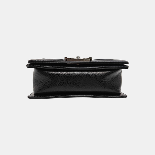 BOY CHANEL Small Quilted Grained Calfskin Black