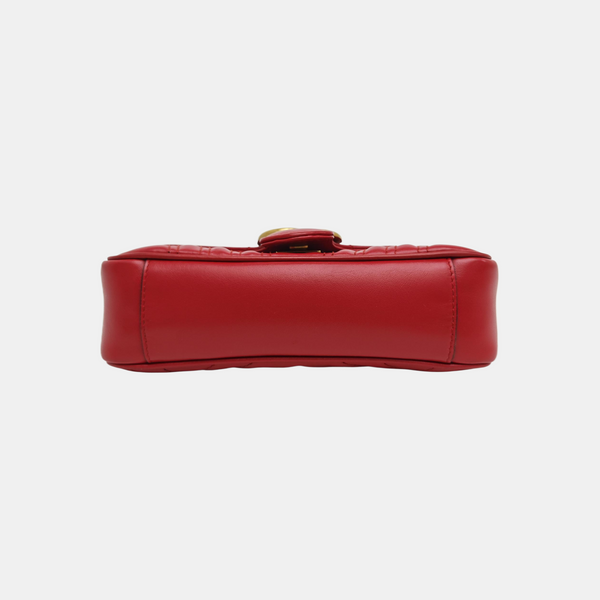 GG Marmont Small Quilted Calfskin Red
