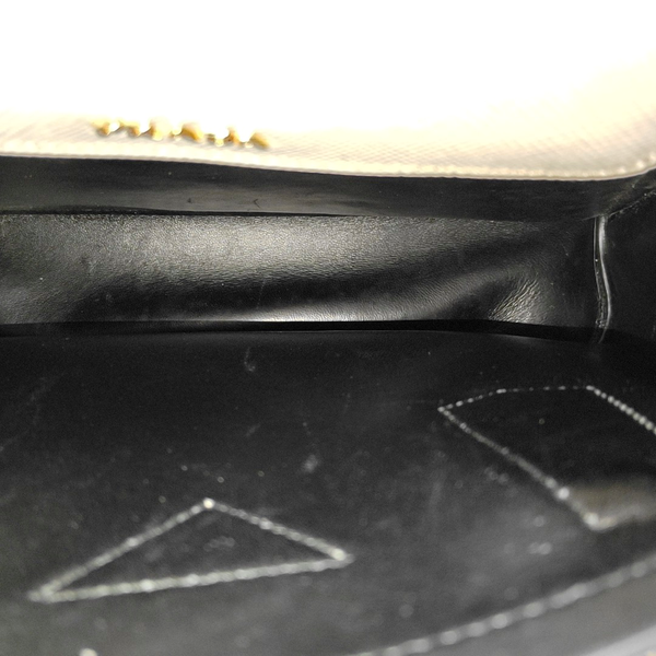 Double Medium Saffiano Calfskin White