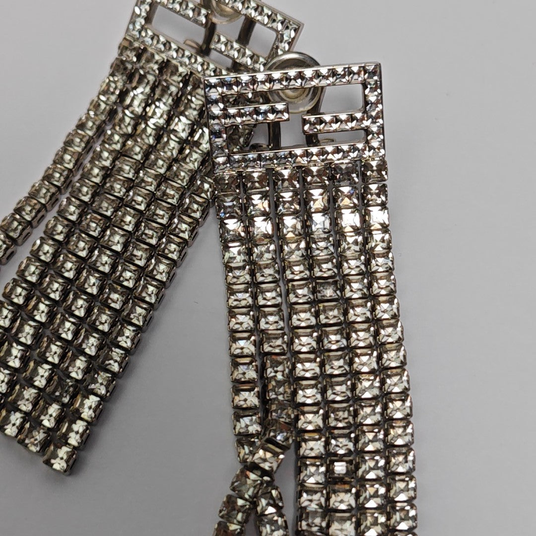 Metal Clear Clip On Earrings
