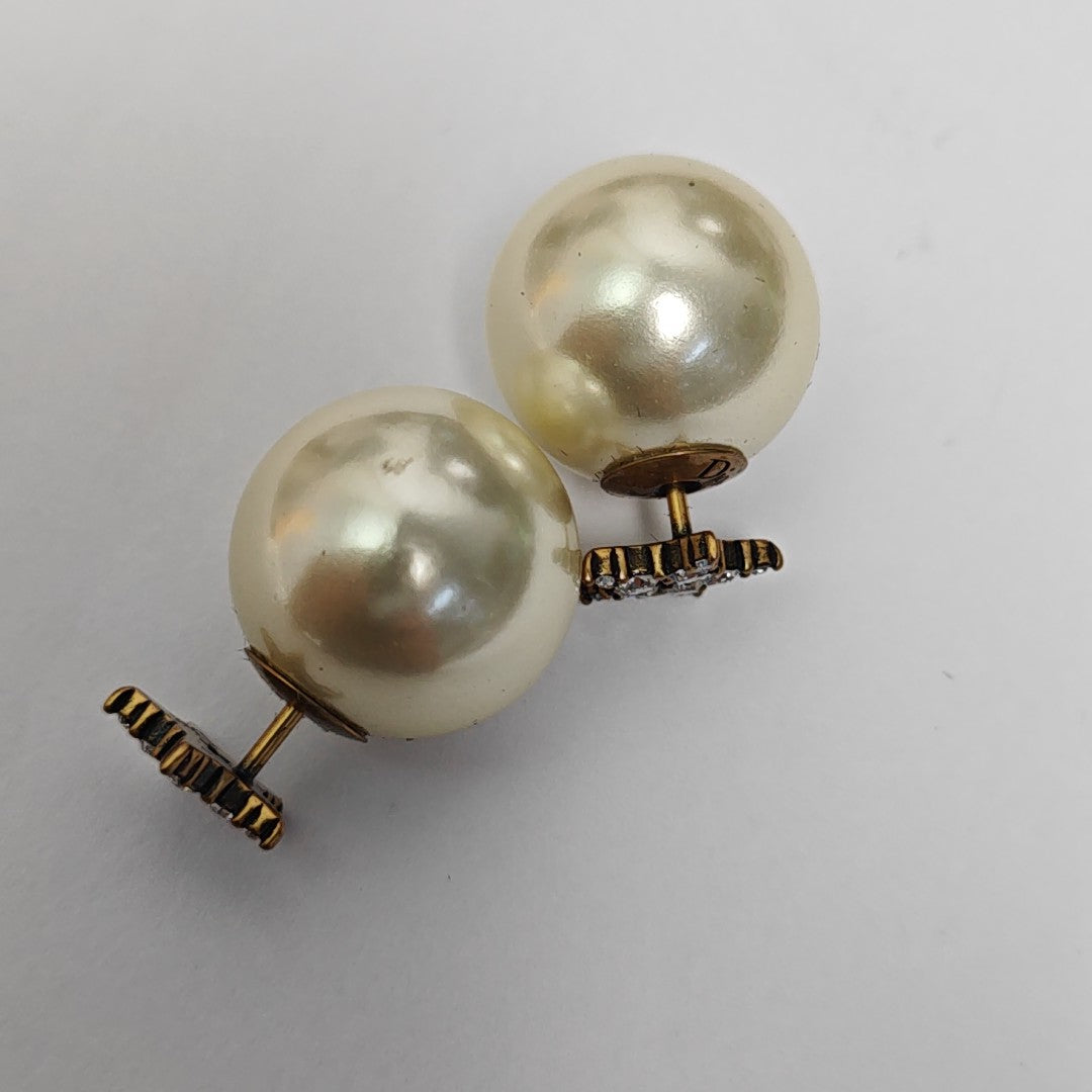 Dior Tribales Metal Gold Stud Earrings