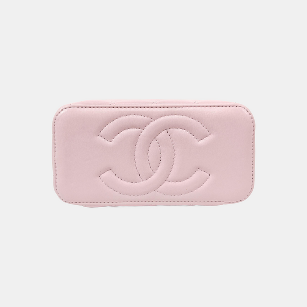 VANITY CASE Quilted Lambskin Pink