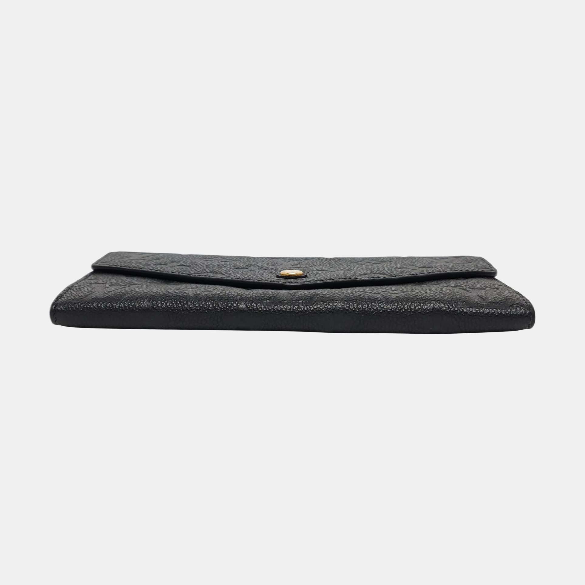 SARAH Monogram Calfskin Black Wallet