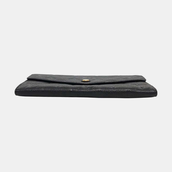 SARAH Monogram Calfskin Black Wallet