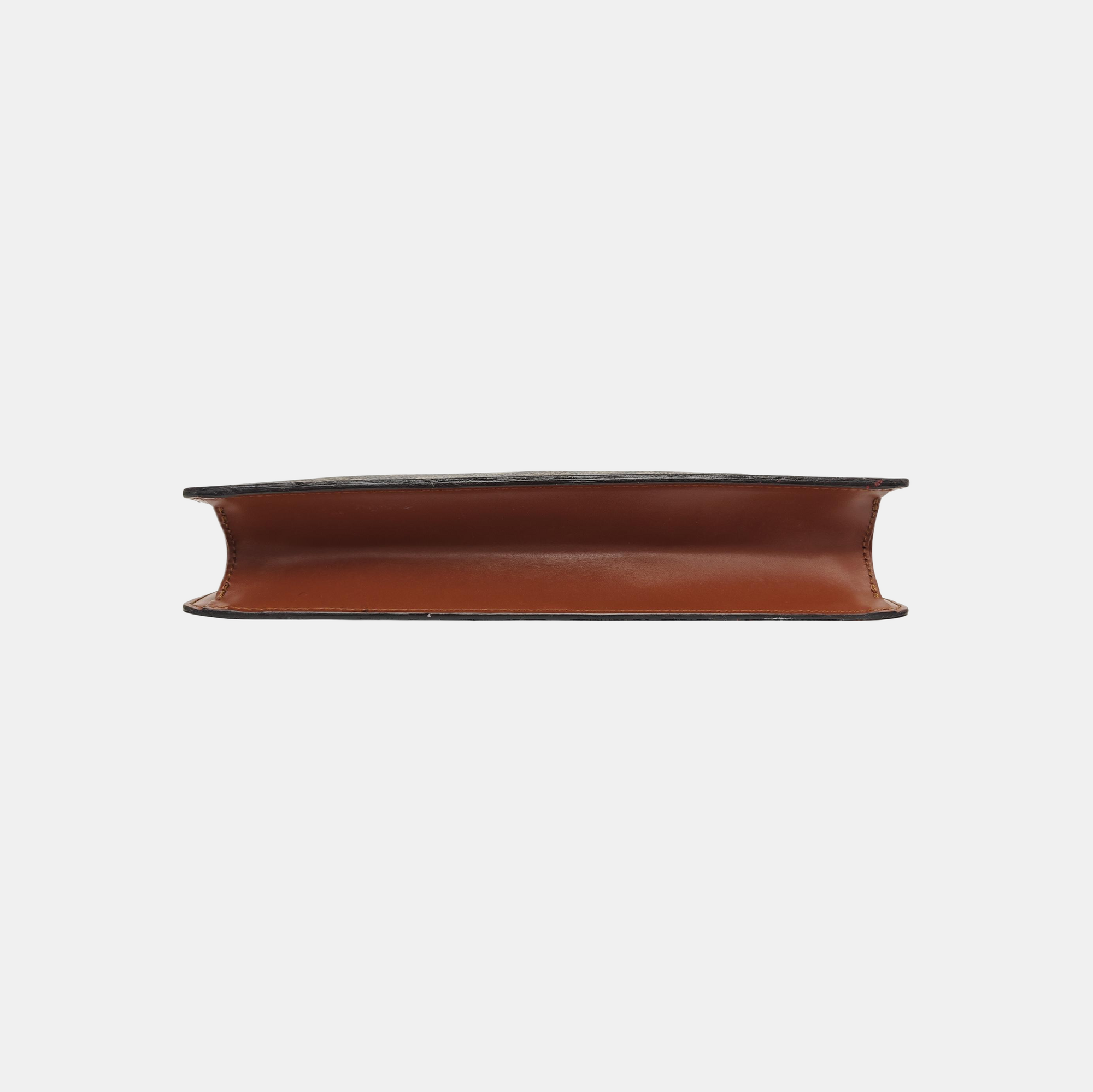 Monogram Coated Canvas Clutch Brown
