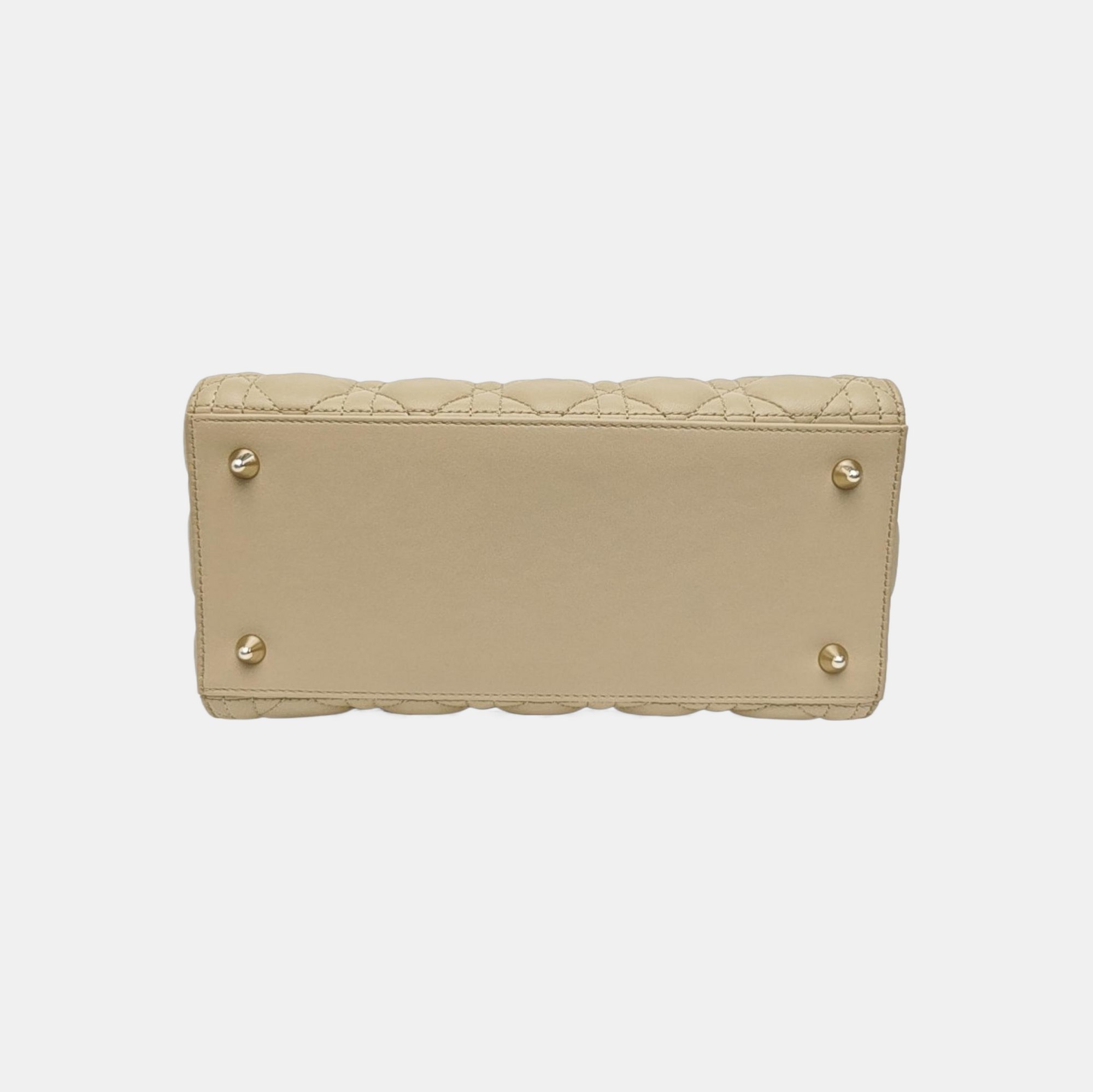 Lady Dior Medium Cannage Calfskin Beige