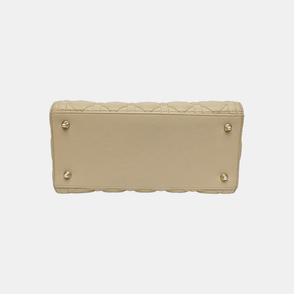 Lady Dior Medium Cannage Calfskin Beige
