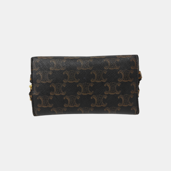 Coated Canvas Shoulder Bag Brown