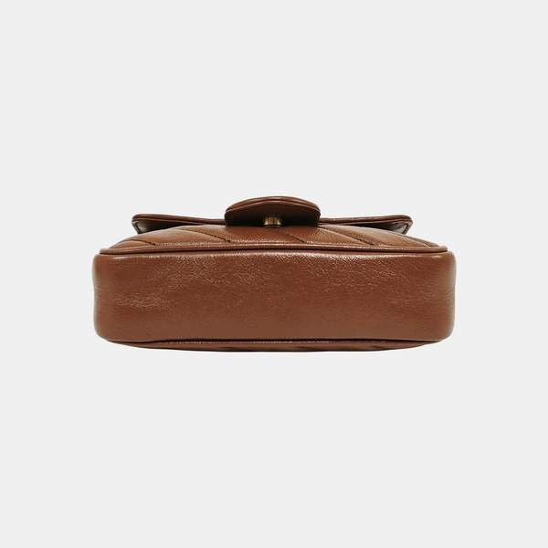 GG Marmont Mini Quilted Calfskin Brown