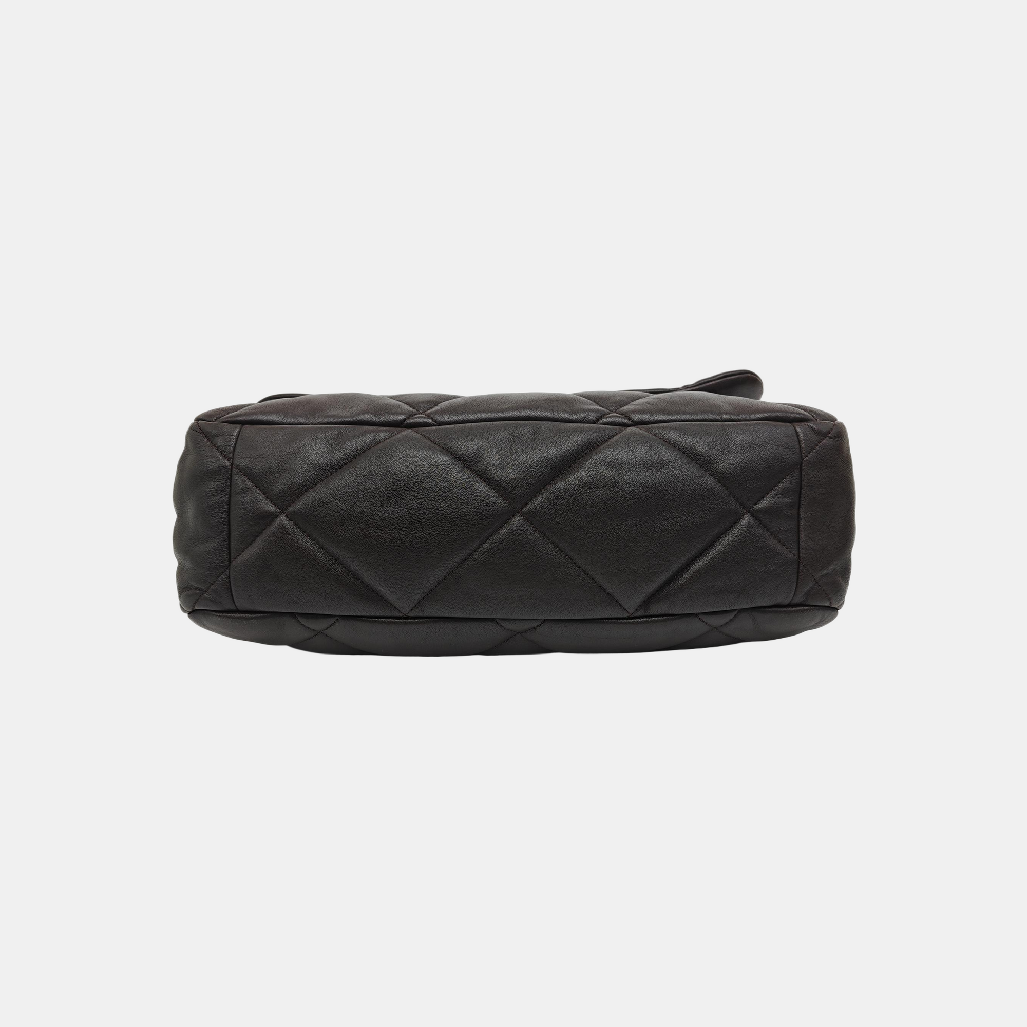CHANEL 19 Maxi Quilted Calfskin Brown