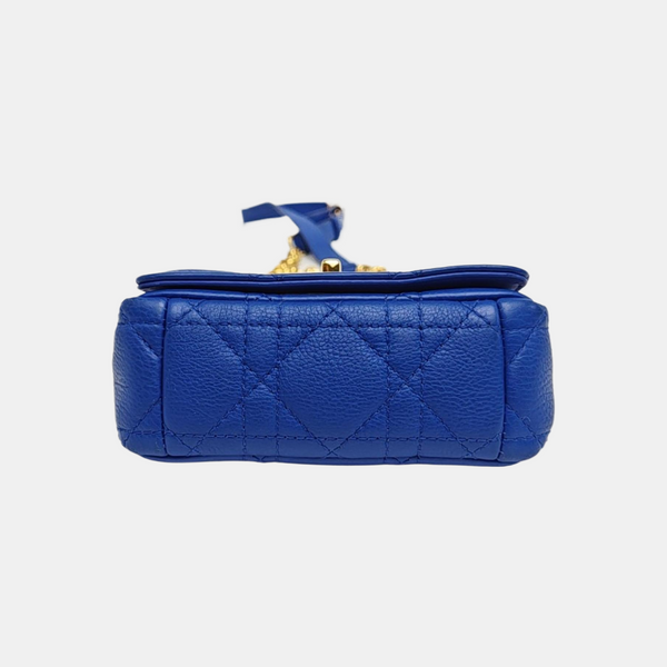 Dior Caro Super Mini Cannage Calfskin Blue