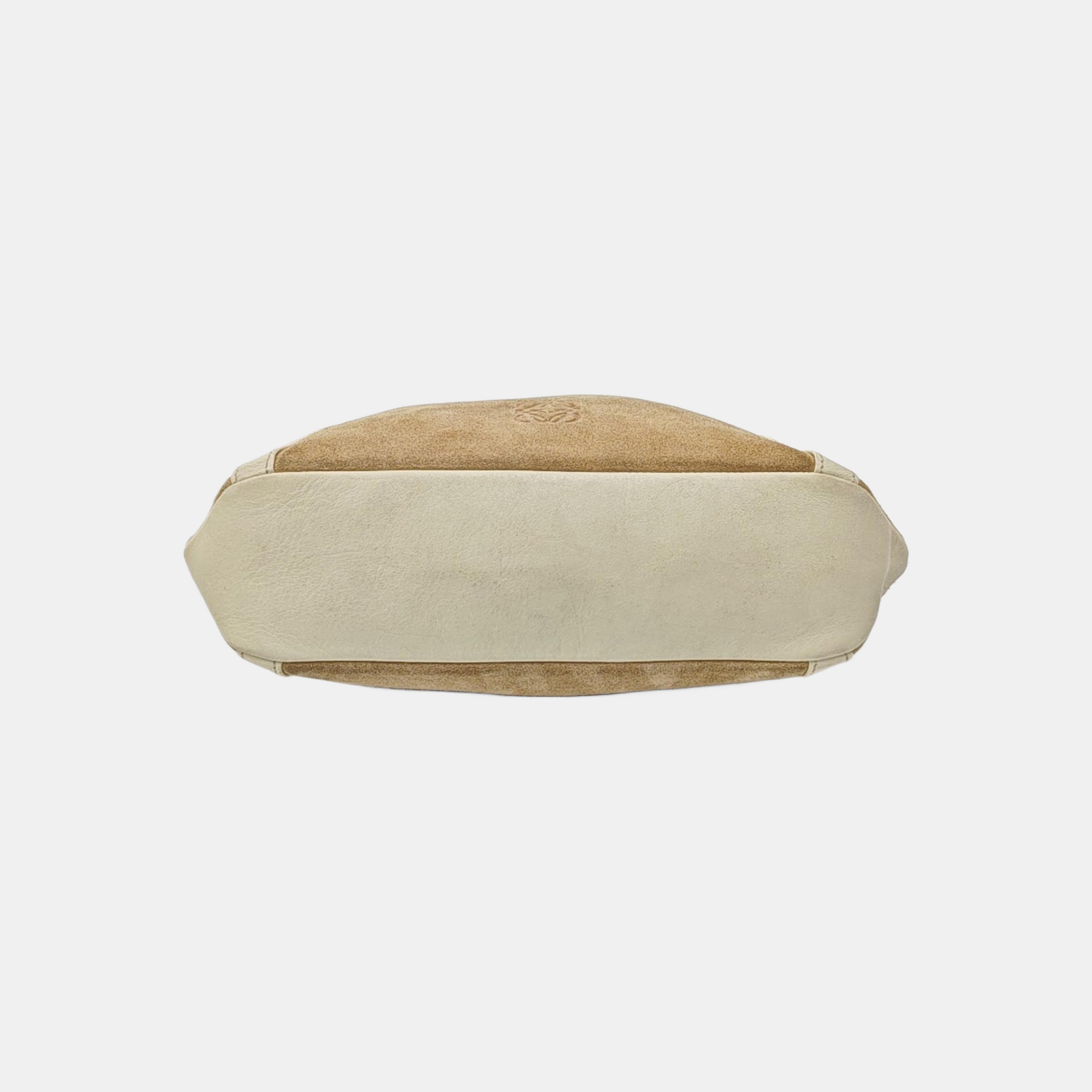 Suede Top Handle Bag Beige