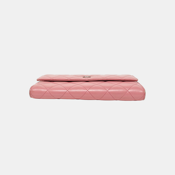 Quilted Lambskin Wallet Pink