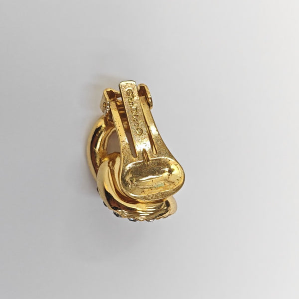 Twist Round Metal Gold Clip On Earrings