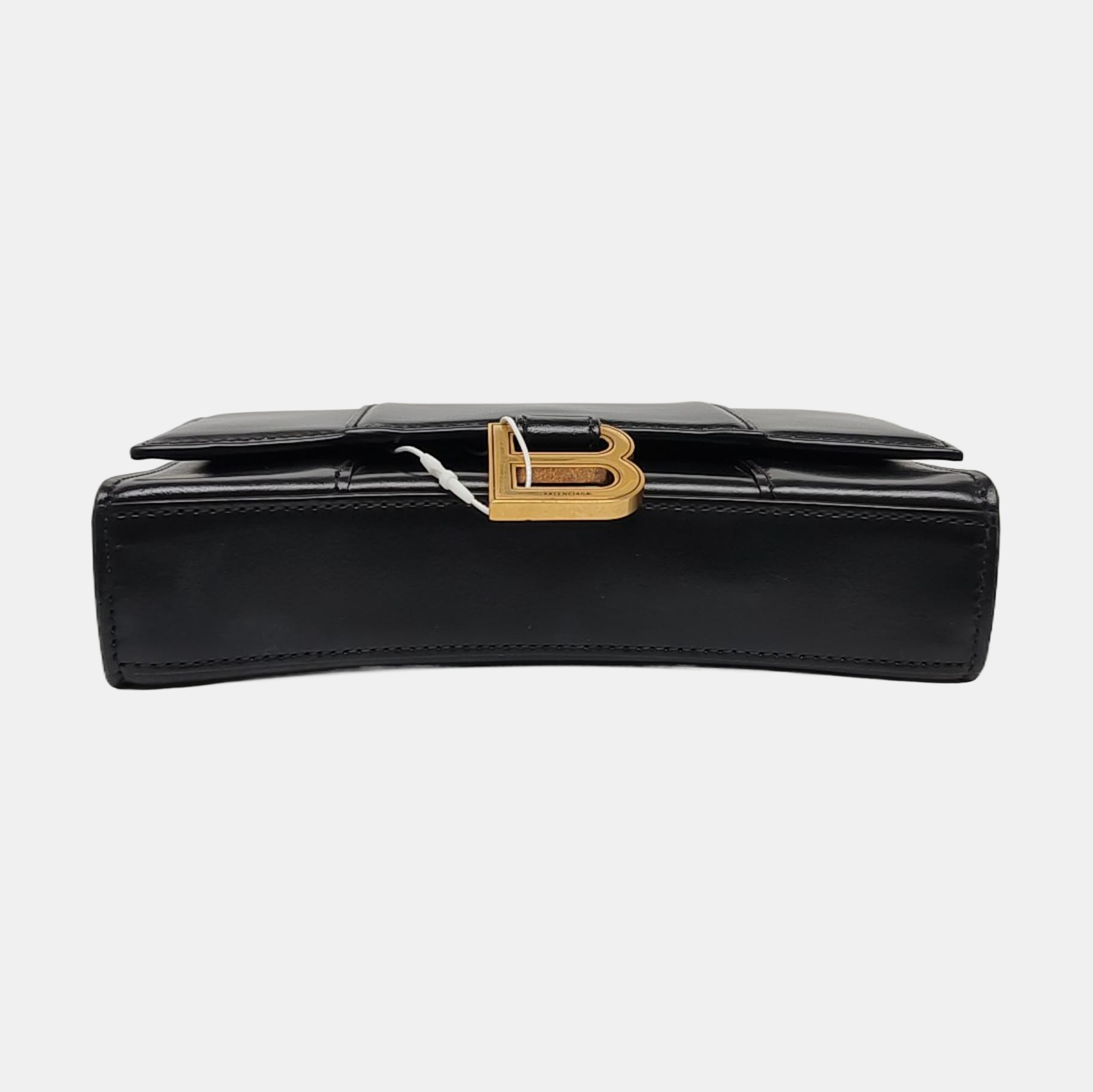 Hourglass Wallet On Chain Mini Calfskin Black