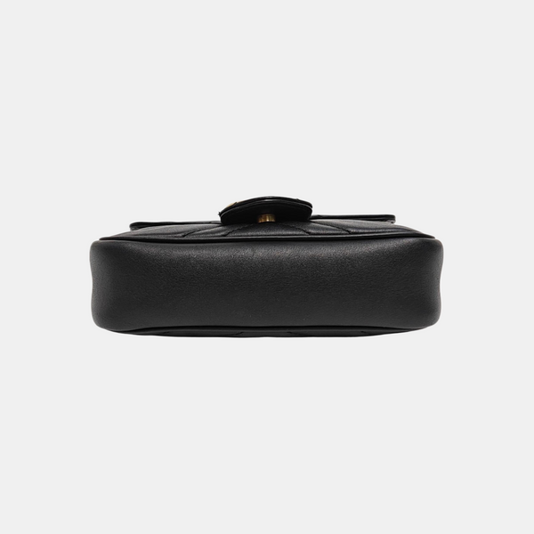 GG Marmont Mini Quilted Calfskin Black