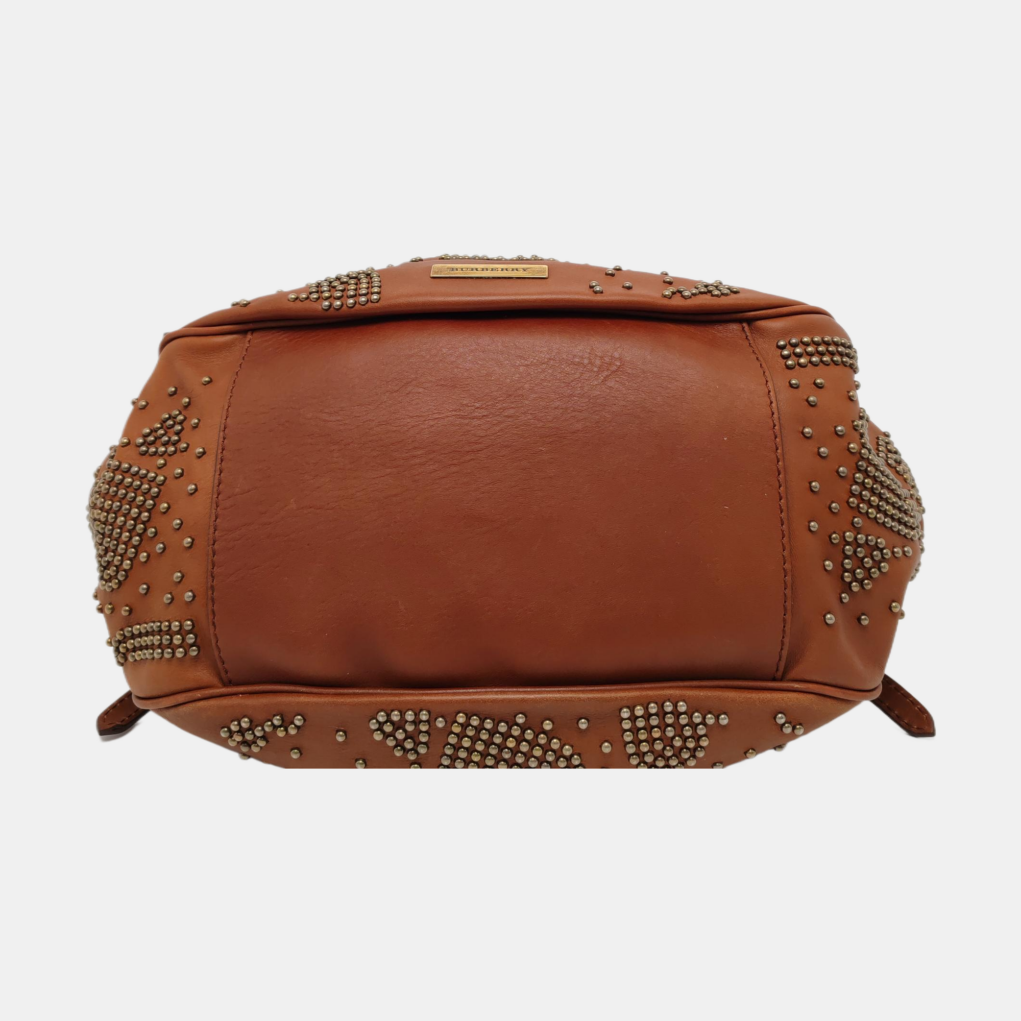 Calfskin Top Handle Bag Brown