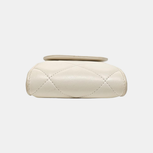 CHANEL 19 Quilted Calfskin White