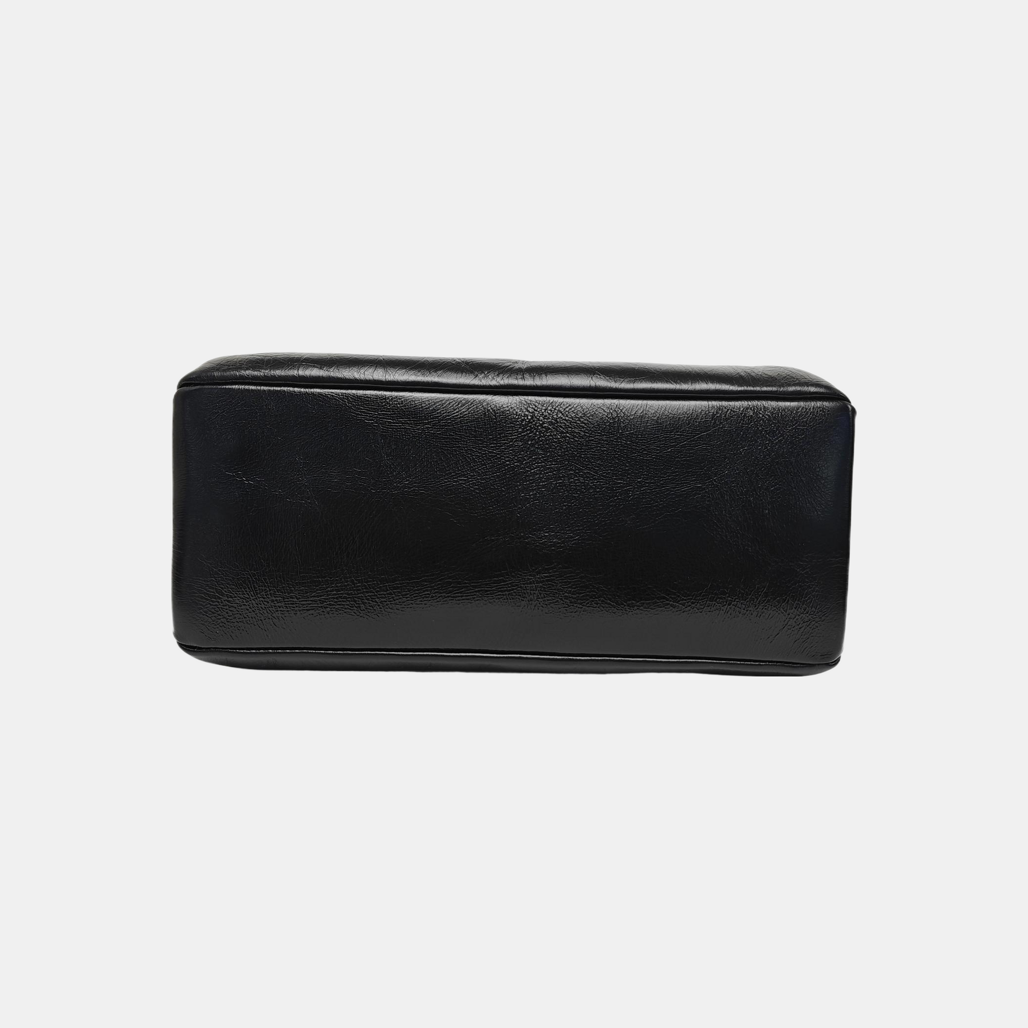 Calfskin Top Handle Bag Black