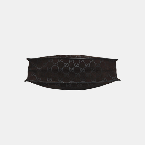 Suede Top Handle Bag Brown
