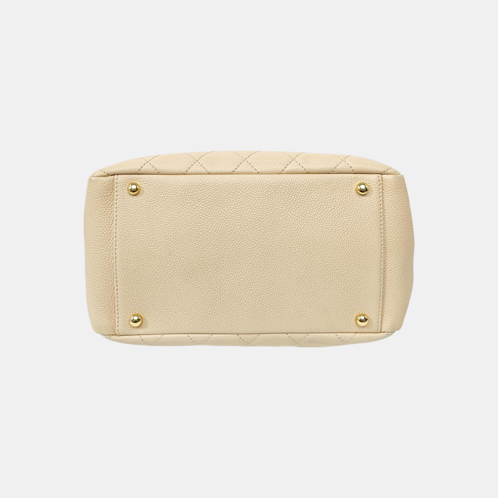 CHANEL PETITE Quilted Grained Calfskin Beige