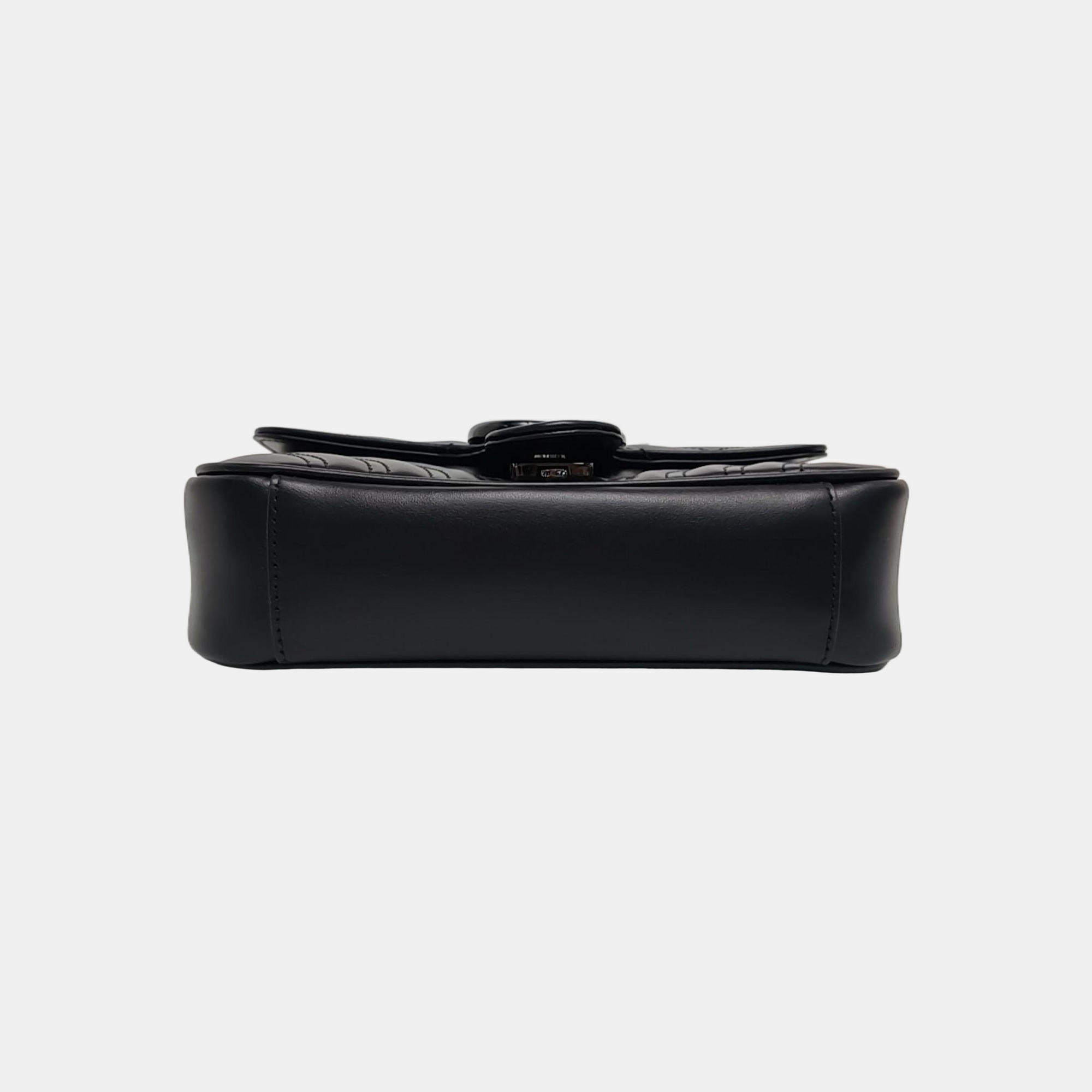 GG Marmont Small Quilted Calfskin Black