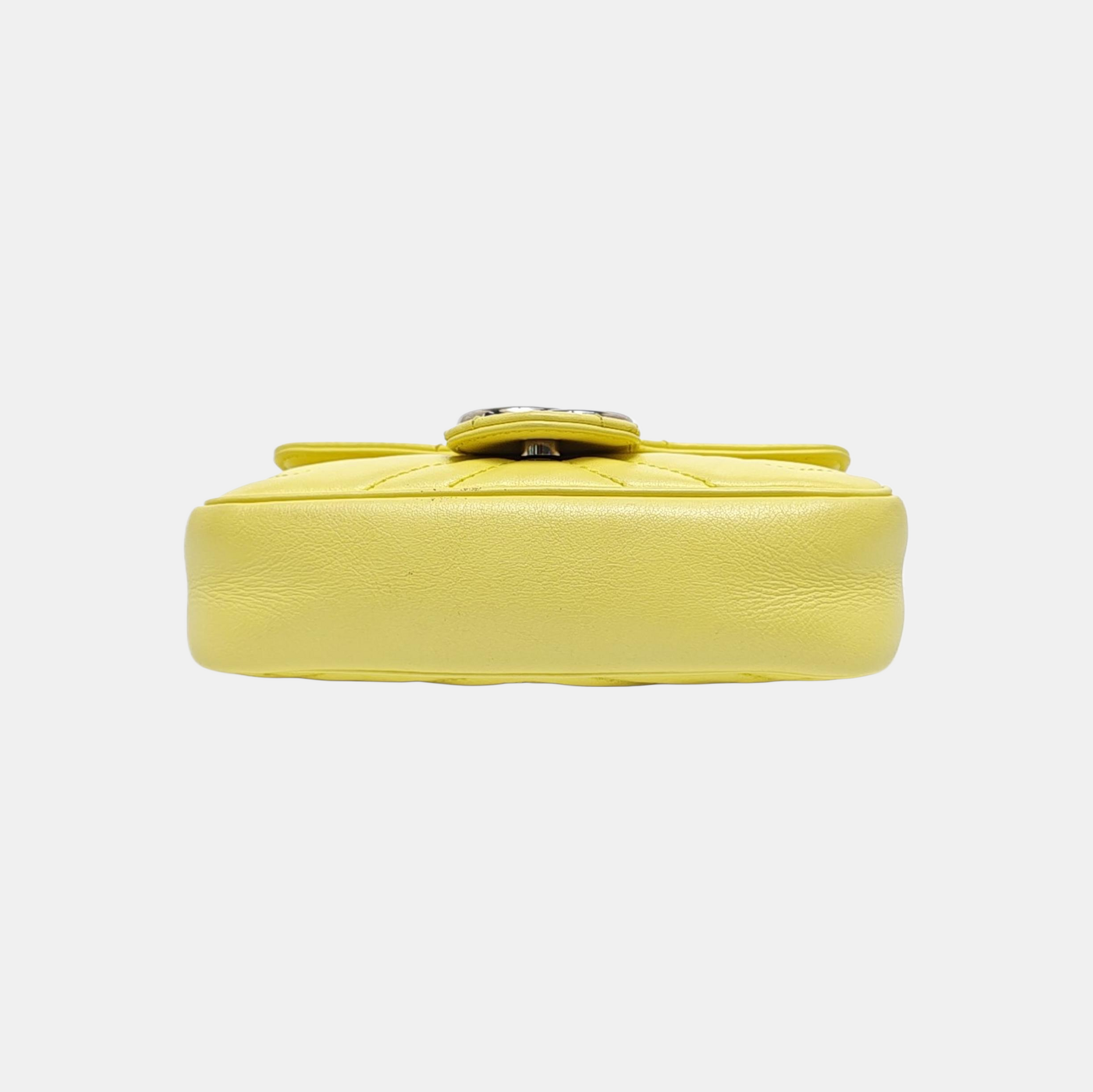 GG Marmont Mini Quilted Calfskin Yellow