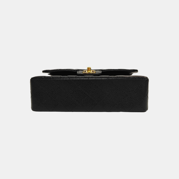 CLASSIC FLAP Small Quilted Grained Calfskin Black