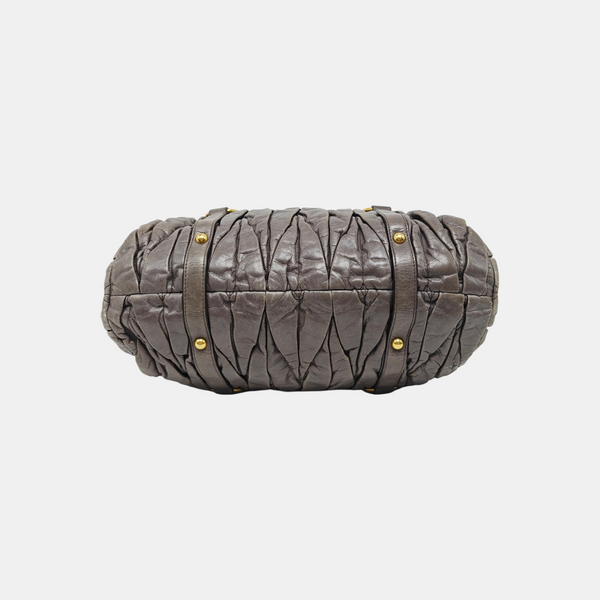 Quilted Calfskin Shoulder Bag Gray