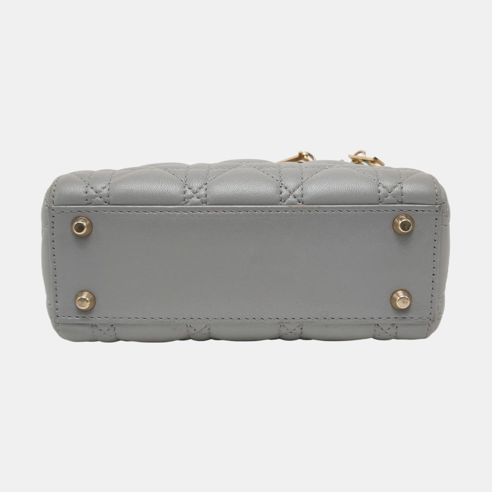 Lady Dior Mini Cannage Lambskin Gray