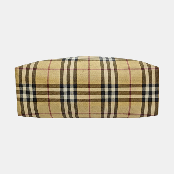 Coated Canvas Top Handle Bag Beige